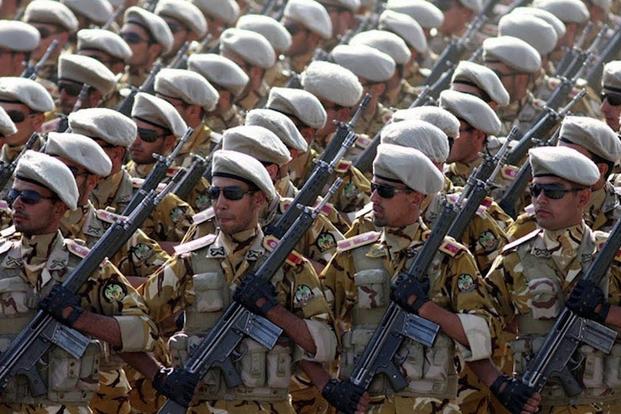 Iranian troops during parade